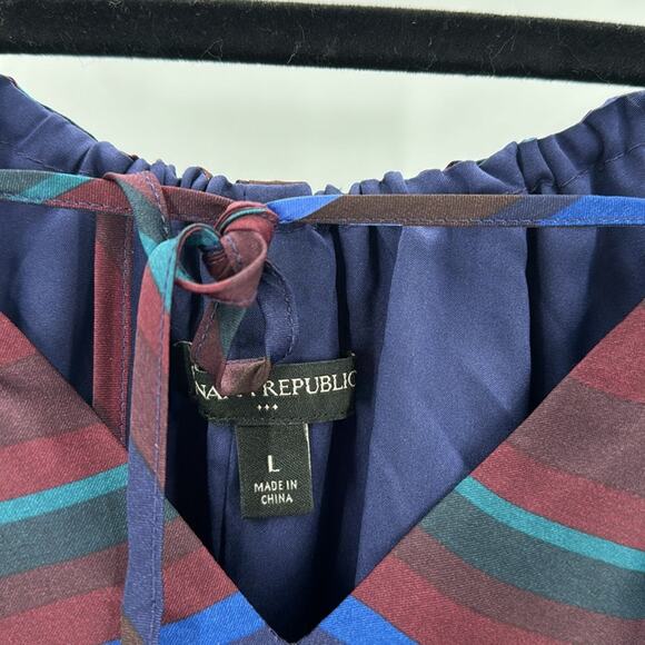 Banana Republic striped halter neck maxi dress nautical cruise summer size L - Picture 9 of 10